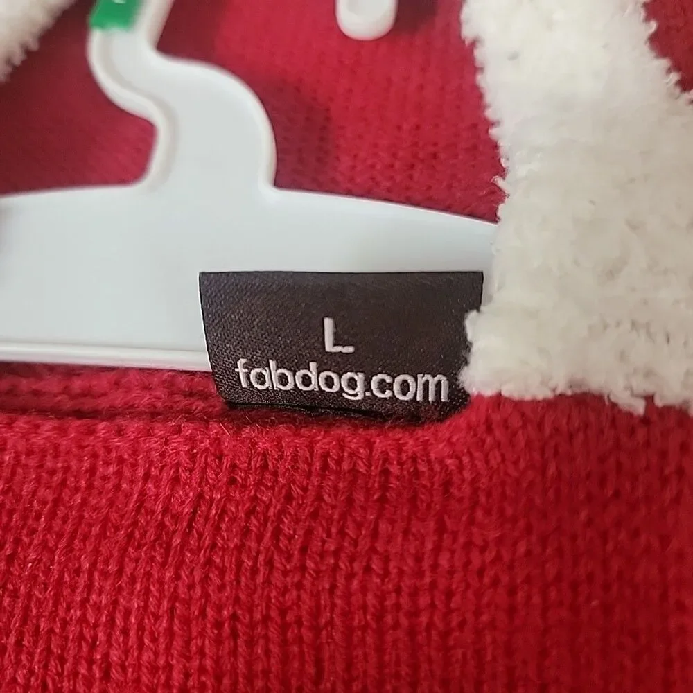 FABDOG Santa Claus Puppy Dog Sweater Santa Suite Hoody Size Large
